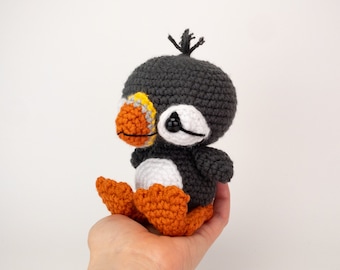 PATTERN: Paavo the Puffin - Crochet puffin pattern - amigurumi puffin - crocheted puffin bird - PDF crochet pattern