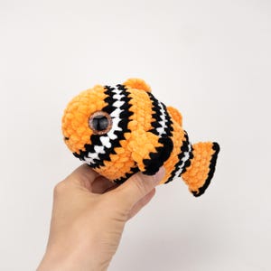 PATTERN: Low Sew Coral the Clownfish pattern - amigurumi plush clownfish pattern - crocheted clownfish plushie - PDF crochet pattern