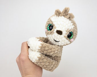 PATROON: Sid the Plush Sloth patroon - amigurumi luiaard patroon - gehaakt pluche luiaard patroon - digitaal PDF haakpatroon - alleen in het Engels