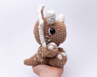 PATTERN: Theodore the Triceratops - Crochet triceratops pattern - amigurumi plush dinosaur pattern - crocheted dino pattern - PDF pattern