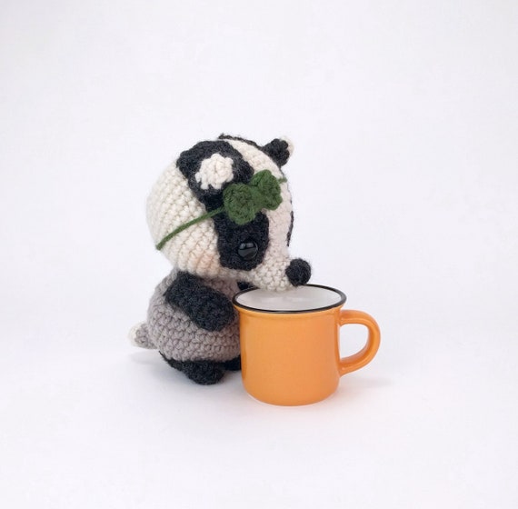 PATTERN: Blossom the Badger - Crochet Badger Pattern - Amigurumi