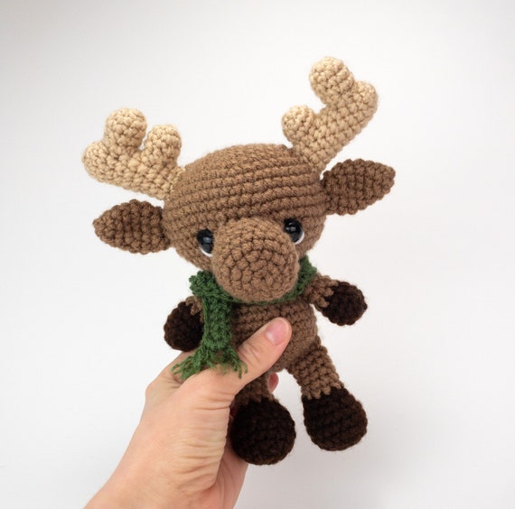 PATTERN: Myles the Moose - Crochet moose pattern - amigurumi moose pattern - crocheted moose pattern - PDF crochet pattern