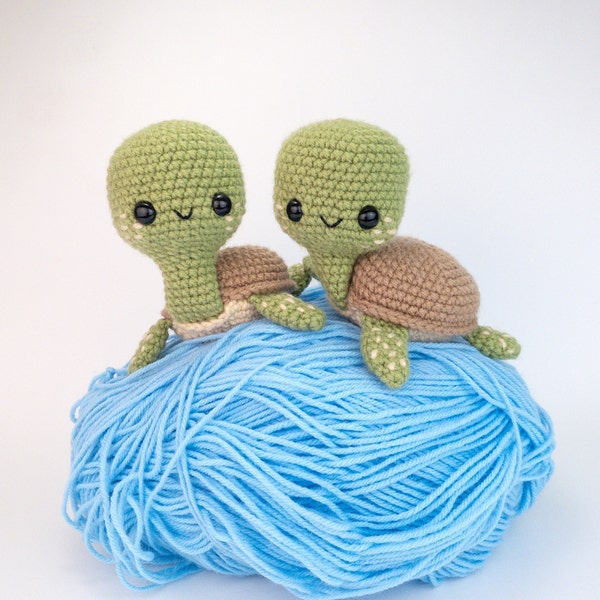 PATTERN: Shelldon and Shellby the Sea Turtles - amigurumi sea turtle pattern - crocheted sea turtle pattern - PDF crochet pattern