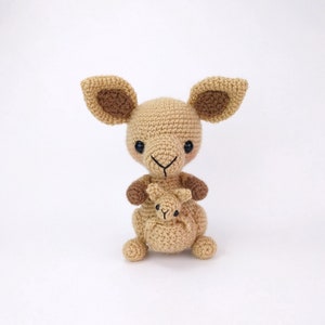 PATTERN: Kangaroo and Baby Crochet Pattern - amigurumi kangaroo pattern - crocheted kangaroo - PDF crochet pattern - English only