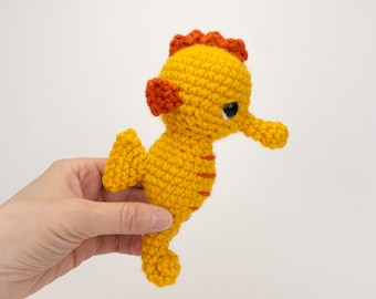 PATTERN: Seabiscuit the Seahorse pattern - amigurumi easy seahorse pattern - crocheted seahorse pattern - Digital PDF crochet pattern
