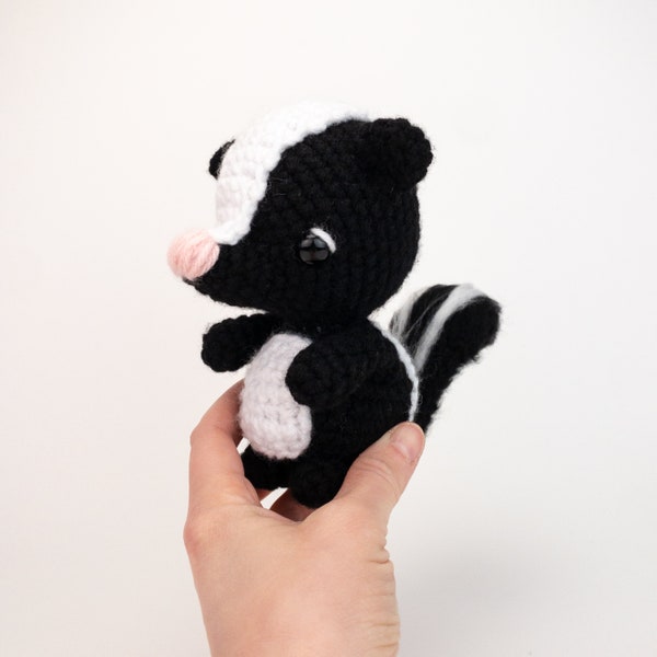 PATTERN: Sebastian the Skunk - Crochet skunk pattern - amigurumi skunk - crocheted skunk pattern - PDF crochet pattern