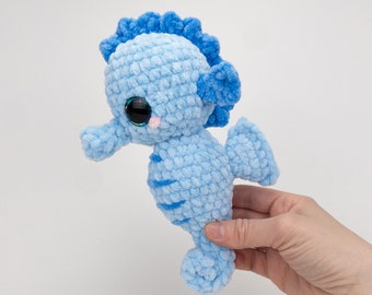 PATTERN: Sapphire the Plush Seahorse pattern - amigurumi seahorse pattern - crochet plush seahorse pattern - Digital PDF crochet pattern