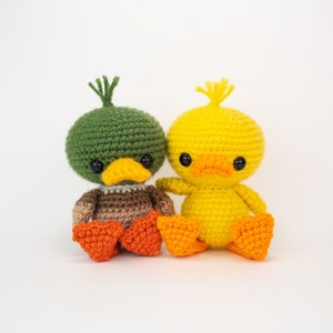 PATTERN: Dilly and Mallard the Duck Friends - Crochet duck pattern - amigurumi mallard pattern - crocheted duck - PDF crochet pattern