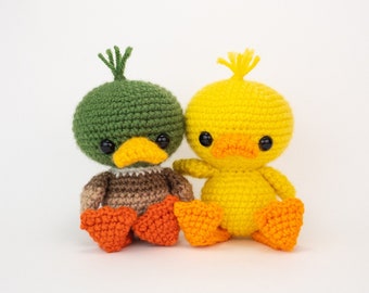 PATTERN: Dilly and Mallard the Duck Friends - Crochet duck pattern - amigurumi mallard pattern - crocheted duck - PDF crochet pattern