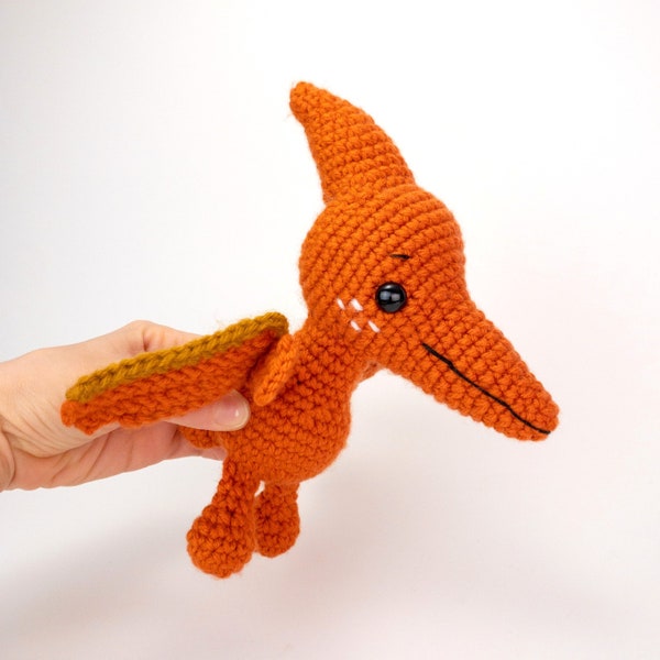 PATTERN: Pterry the Pterodactyl - Crochet pterodactyl pattern - amigurumi pterodactyl - crocheted dinosaur pattern - PDF crochet pattern