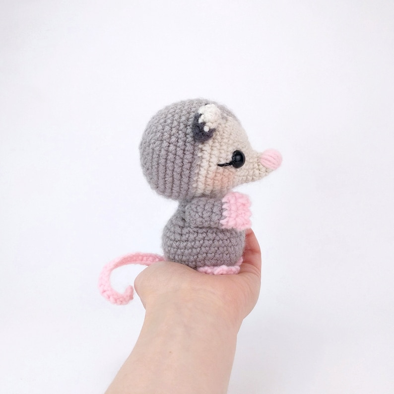 PATTERN: Posie the Possum crochet opossum pattern amigurumi opossum pattern crocheted possum PDF crochet pattern English Only image 2