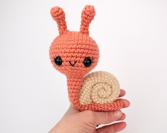 PATTERN: Sally the Snail - Crochet snail pattern - amigurumi snail pattern - crocheted snail slug bug pattern - PDF crochet pattern