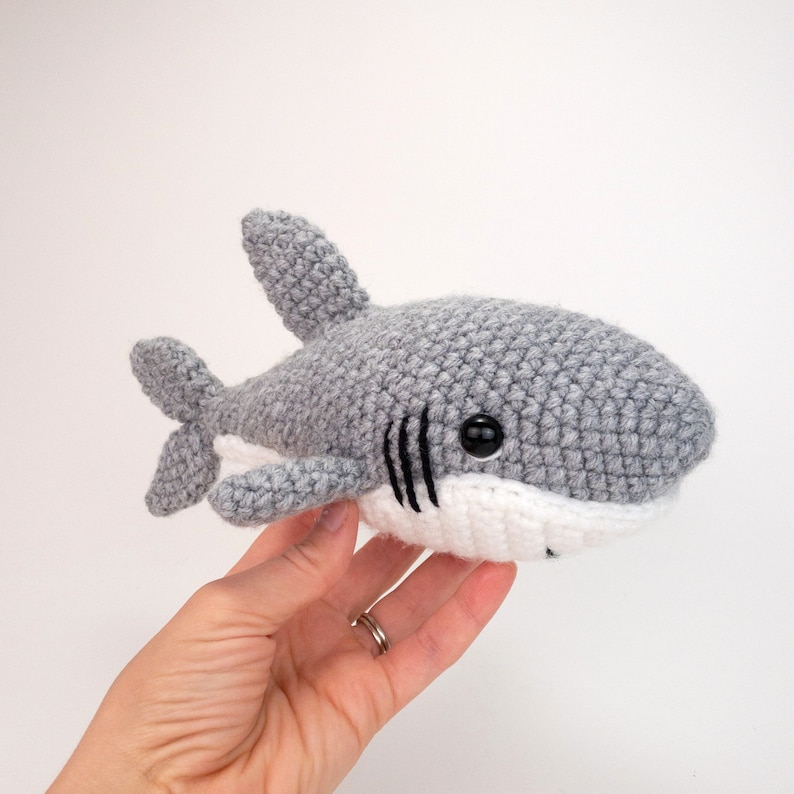 PATTERN: Shawn the shark Crochet shark pattern amigurumi shark pattern crocheted shark pattern PDF crochet pattern image 2