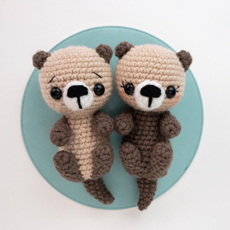 PATTERN: Otter Friends Crochet otter pattern amigurumi otter crocheted sea otter pattern crochet otter PDF crochet pattern image 8