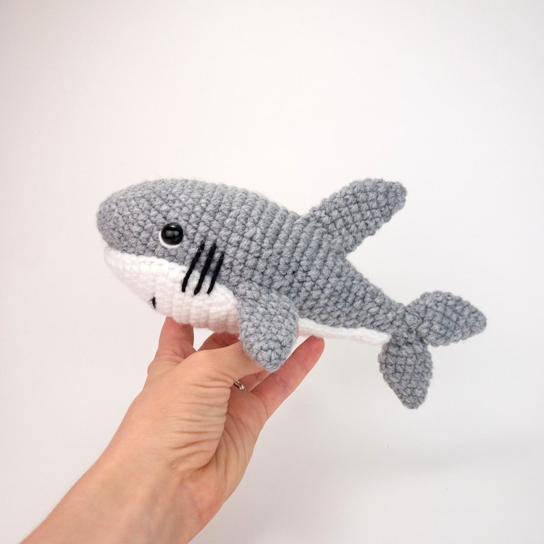 PATTERN: Shawn the shark Crochet shark pattern amigurumi shark pattern crocheted shark pattern PDF crochet pattern image 1