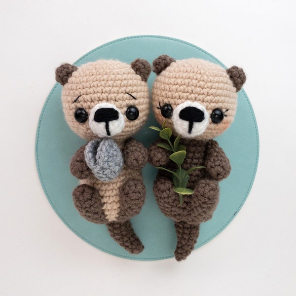 PATTERN: Otter Friends - Crochet otter pattern - amigurumi otter - crocheted sea otter pattern - crochet otter  - PDF crochet pattern