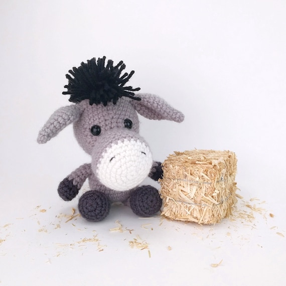 PATTERN: Donovan the Donkey - Crochet donkey pattern - amigurumi donkey pattern - crocheted donkey pattern - PDF crochet pattern