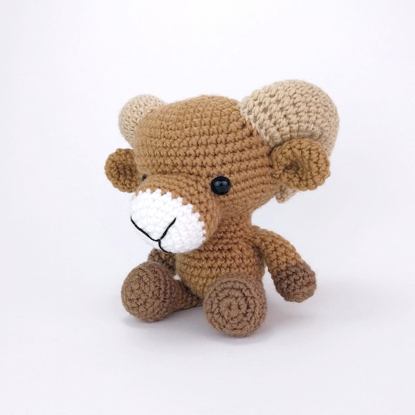 PATTERN: Reagan the Ram - crochet ram pattern - amigurumi ram pattern - crochet bighorn sheep  - PDF crochet pattern