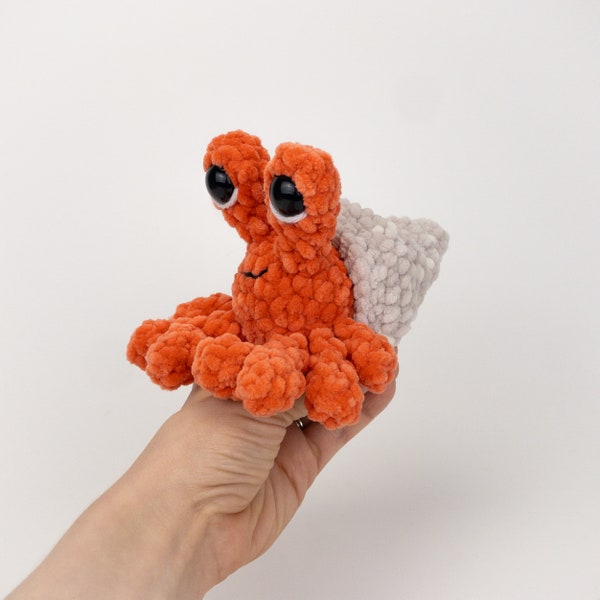 PATTERN: Plush Horatio the Hermit Crab - crochet easy hermit crab plushie - amigurumi chunky hermit crab pattern - PDF crochet pattern
