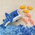 PATTERN: Plush Winslow the Whale Shark with Mouth Pocket and Mini Fish and Shrimp - crochet amigurumi whale shark - PDF crochet pattern