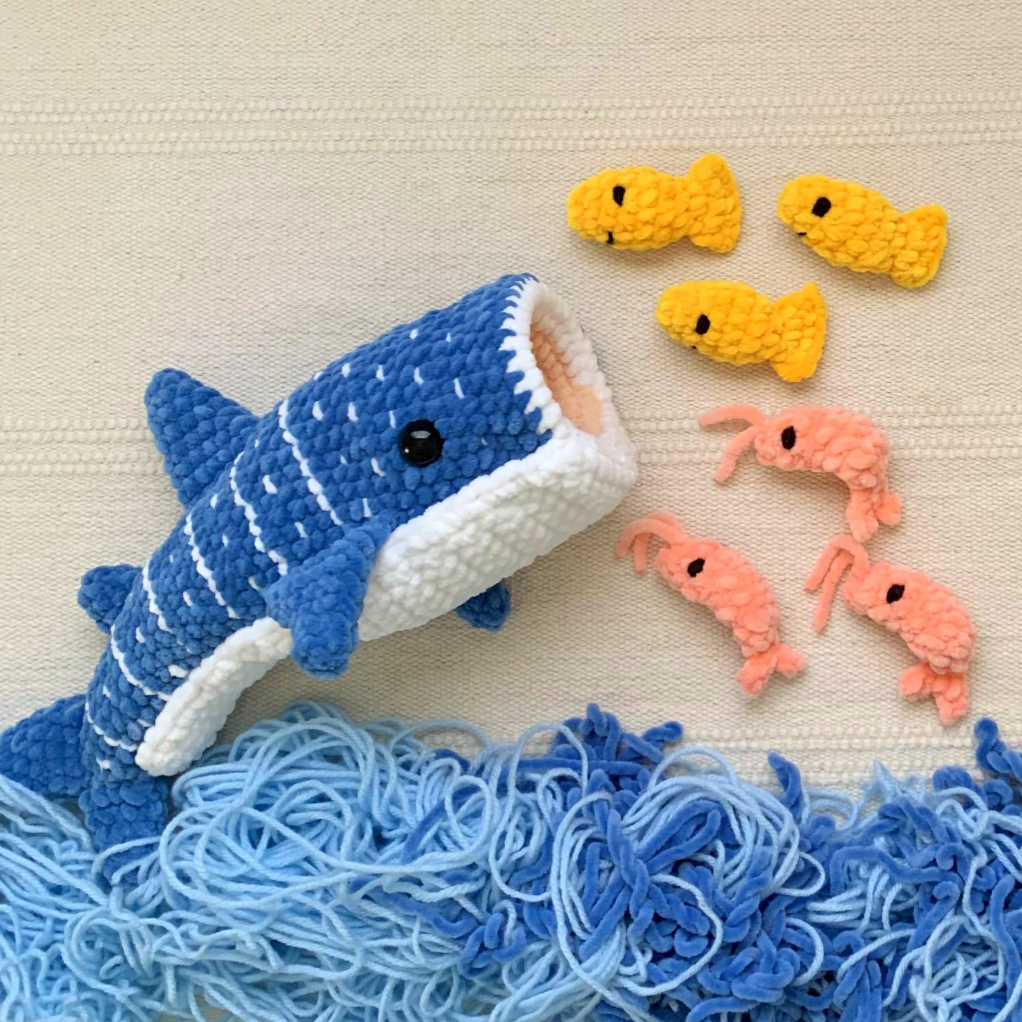 PATTERN: Plush Winslow the Whale Shark With Mouth Pocket and Mini