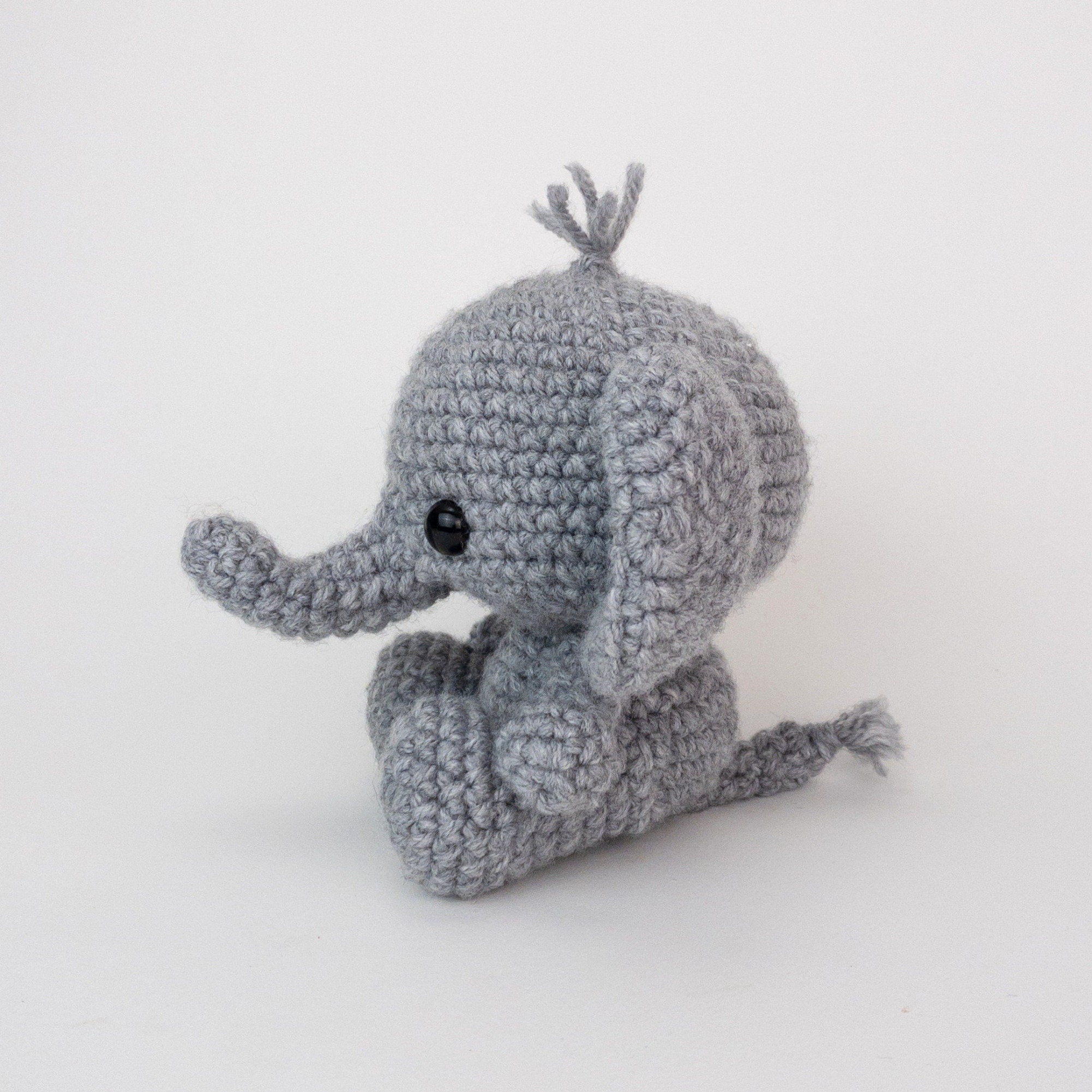 Stuffed Animals & Plushies Stuffed Elephant Crochet Elephant Gray