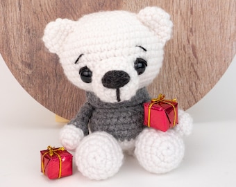 PATTERN: Parker the polar bear - Crochet polar bear pattern - amigurumi polar bear - crocheted polar bear pattern - PDF crochet pattern
