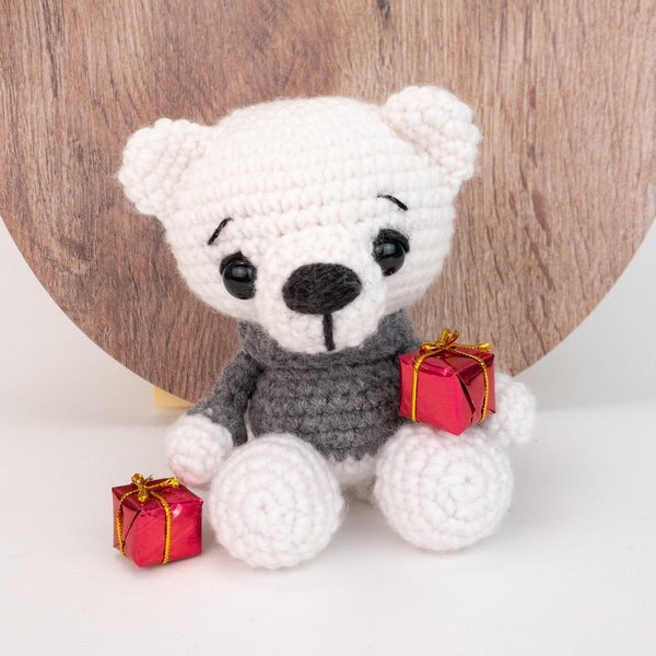 PATTERN: Parker the polar bear - Crochet polar bear pattern - amigurumi polar bear - crocheted polar bear pattern - PDF crochet pattern