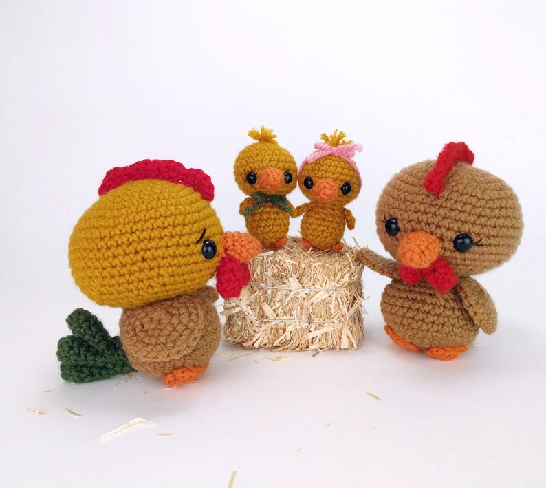 PATTERN: Chicken Family Crochet chicken pattern amigurumi rooster pattern crocheted rooster PDF crochet pattern image 4