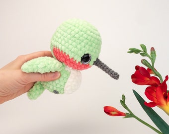 PATTERN: Plush Honey the Hummingbird pattern - amigurumi chunky hummingbird pattern - hummingbird plushie pattern - PDF crochet pattern