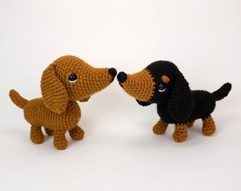 PATTERN: Diesel and Daisy the Dachshunds - Crochet dachshund pattern - amigurumi dachshund pattern - PDF crochet pattern