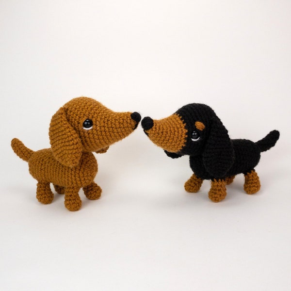 PATTERN: Diesel and Daisy the Dachshunds - Crochet dachshund pattern - amigurumi dachshund pattern - PDF crochet pattern