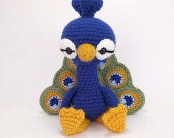 PATTERN: Percival the Peacock - Crochet peacock pattern - amigurumi peacock - crocheted peacock pattern - PDF crochet pattern