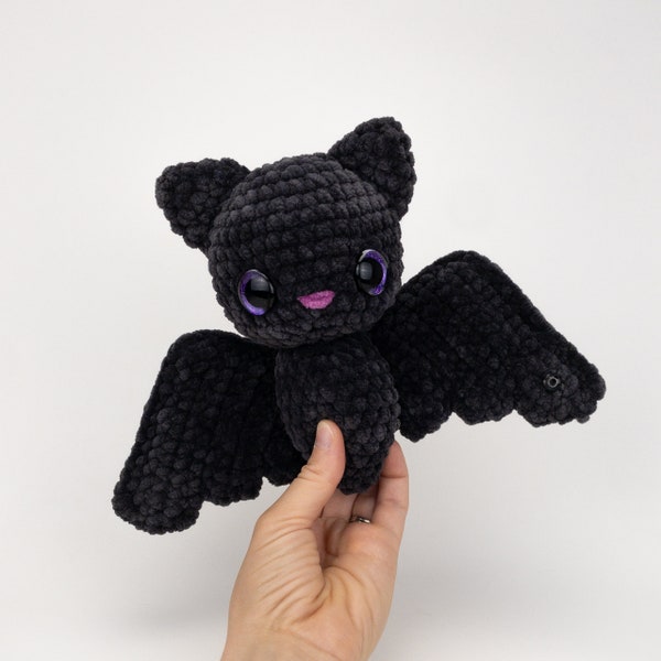 PATTERN: Plush Binx the Bat pattern - amigurumi chunky bat pattern - super bulky yarn Halloween bat pattern - PDF crochet pattern
