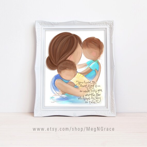 Mother And Sons Wall Art Prints For Boys Room Decor Nursery Etsy