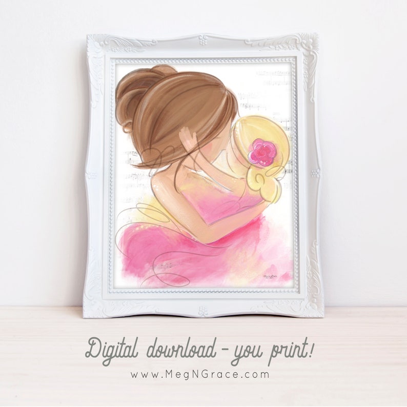 Mother Daughter Nursery Gift Wall Art INSTANT DOWNLOAD Etsy