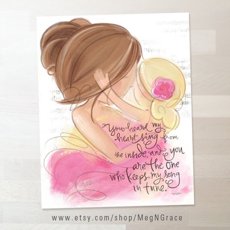 Mother Daughter Nursery Gift Wall Art Designs Meg Girls Room Etsy