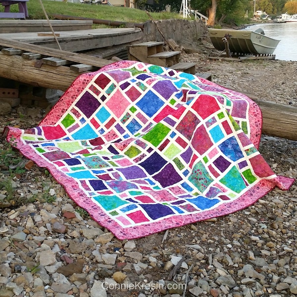 Scattered quilt pattern, great for a fat quarter bundle or fabrics from your stash PDF