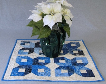 Blue Christmas Quilt Table Topper (PDF Download)