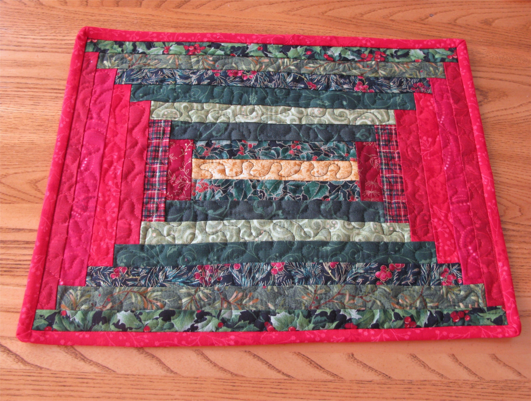 Log Cabin Placemats PDF Easy Beginner Quilt Pattern Fast and Etsy