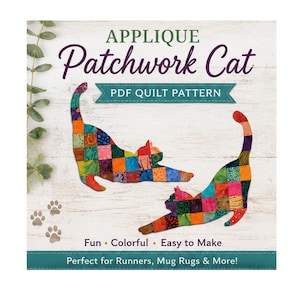 Applique Patchwork Cat (PDF Download)