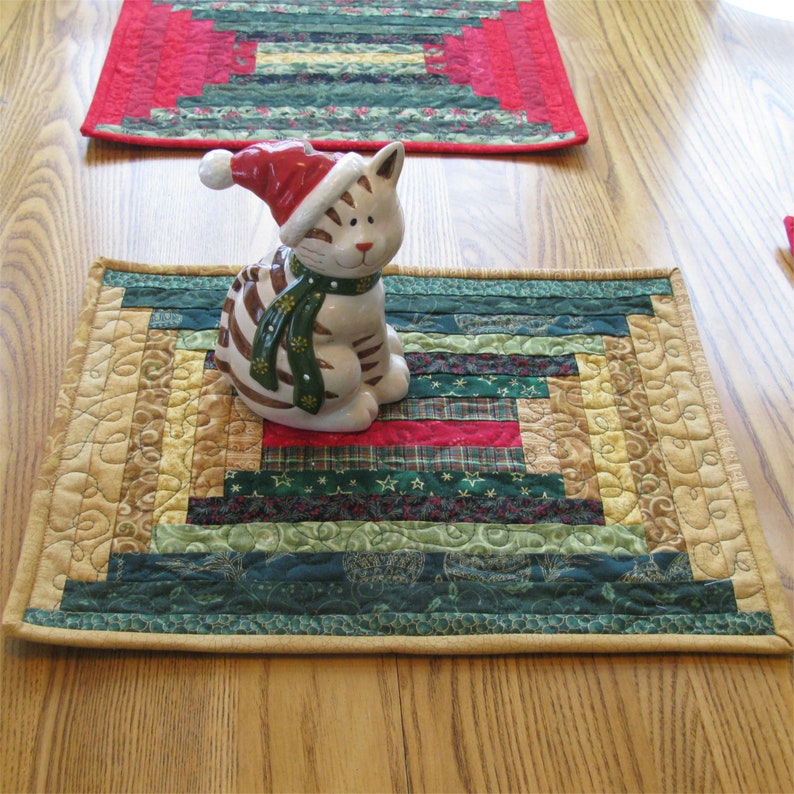 Log Cabin Placemats PDF Easy Beginner Quilt Pattern Fast and Etsy