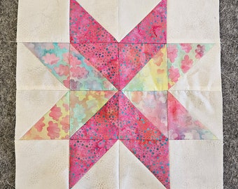 Baby Star Quilt Block in 2 different sizes Downloadable PDF