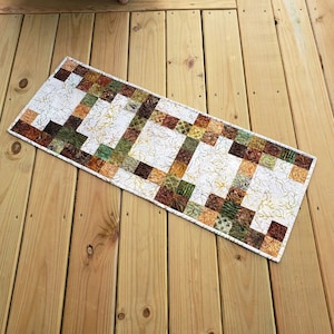 Brown and Green Batik Table Runner PDF