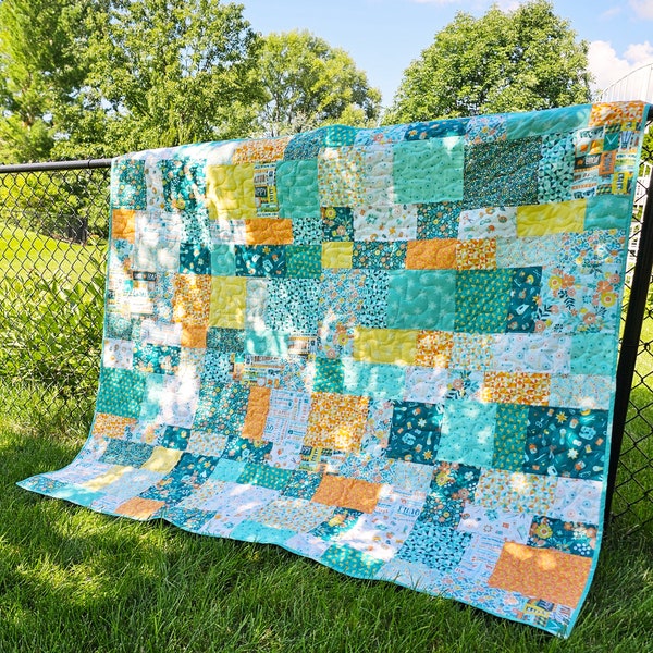 Easy Stacks Quilt Pattern: Beginner Patchwork (PDF Download)