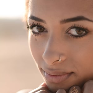 Gift Idea Swarovski Crystal Beaded Nose Ring, Gold Filled / Silver Cartilage Piercing, Tragus, Helix. The  accessory for graduation