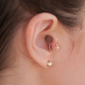 Gold Filled / Silver handmade clear Swarovski crystal Beaded Cartilage Piercing, Nose Ring, Tragus, Helix, Daith, Rook, wedding jewelry