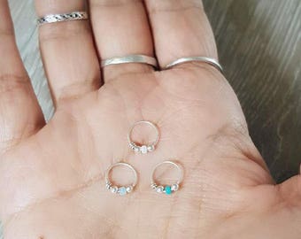 Handmade Swarovski Crystal Beaded, Gold Filled / Silver Cartilage Piercing, Nose Ring, Tragus, all you need in a perfect graduation gift