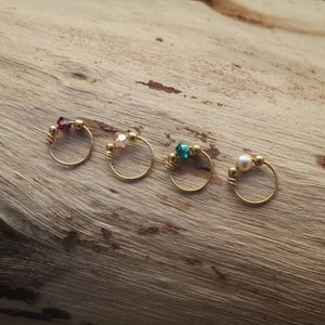 Handmade 14K Gold Filled & beaded Tragus piercing earring, Nose Ring, Helix, Rook, unique piece of body Jewelry you need for graduation