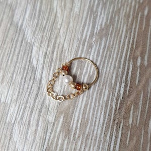 Chain Piercing,The perfect graduation gift for a true rocker, Handmade Gold Filled / Silver Earring, Pearl bead, Tragus,Helix, Daith, Rook